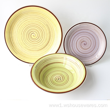 Hand-painted 12pcs hot sale dinnerware color tableware set